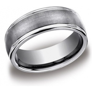 Tungsten Wedding Band, 8mm Wide: Size 11.0